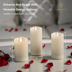 Flickering Flameless Candle, Real Wax LED Pillar Candle with 3D Moving Flame, Battery Operated, Built-in Timer, Ivory, Unscented, Safe for Home Décor, and Holidays 3" x 6.12"