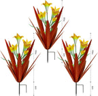 Homight Metal Agave Plant Outdoor Decoration, 3 Big Yellow Lilies, HM-390-345