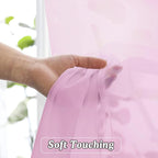 2 Pack Pink Sheer Curtains 63 Inch Length, Light Filtering Window Curtain - Image 4