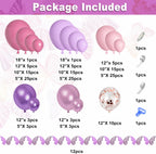 Amandir 175Pcs Pink and Purple Balloon Garland Arch Kit Butterfly Baby Shower Decorations for Girl, Lavender Purple Dusty Pink Balloon for Women Birthday Bridal Shower Wedding Party Supplies