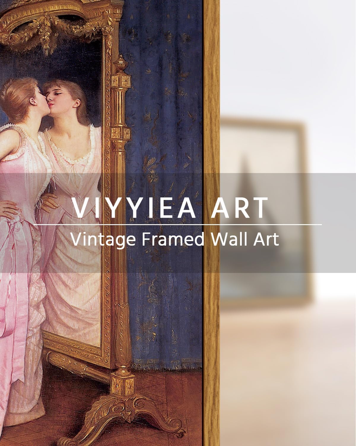 VIYYIEA Framed Canvas Wall Art Home Decor Humorous Wall Art for Living Room Vintage Portrait Art Oil Painting Picture Woman Portrait Home Office Decor Bedroom Wall Decor -Self-love 8x10in