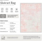 5x8 Area Rug Living Room: Modern Washable Soft Carpet Pink White | - Image 3