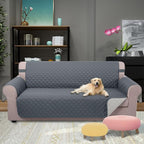 U-NICE HOME 4 Seater Sofa Cover 91''Large Couch Cover, Dark Blue/Light Grey | - Image 2