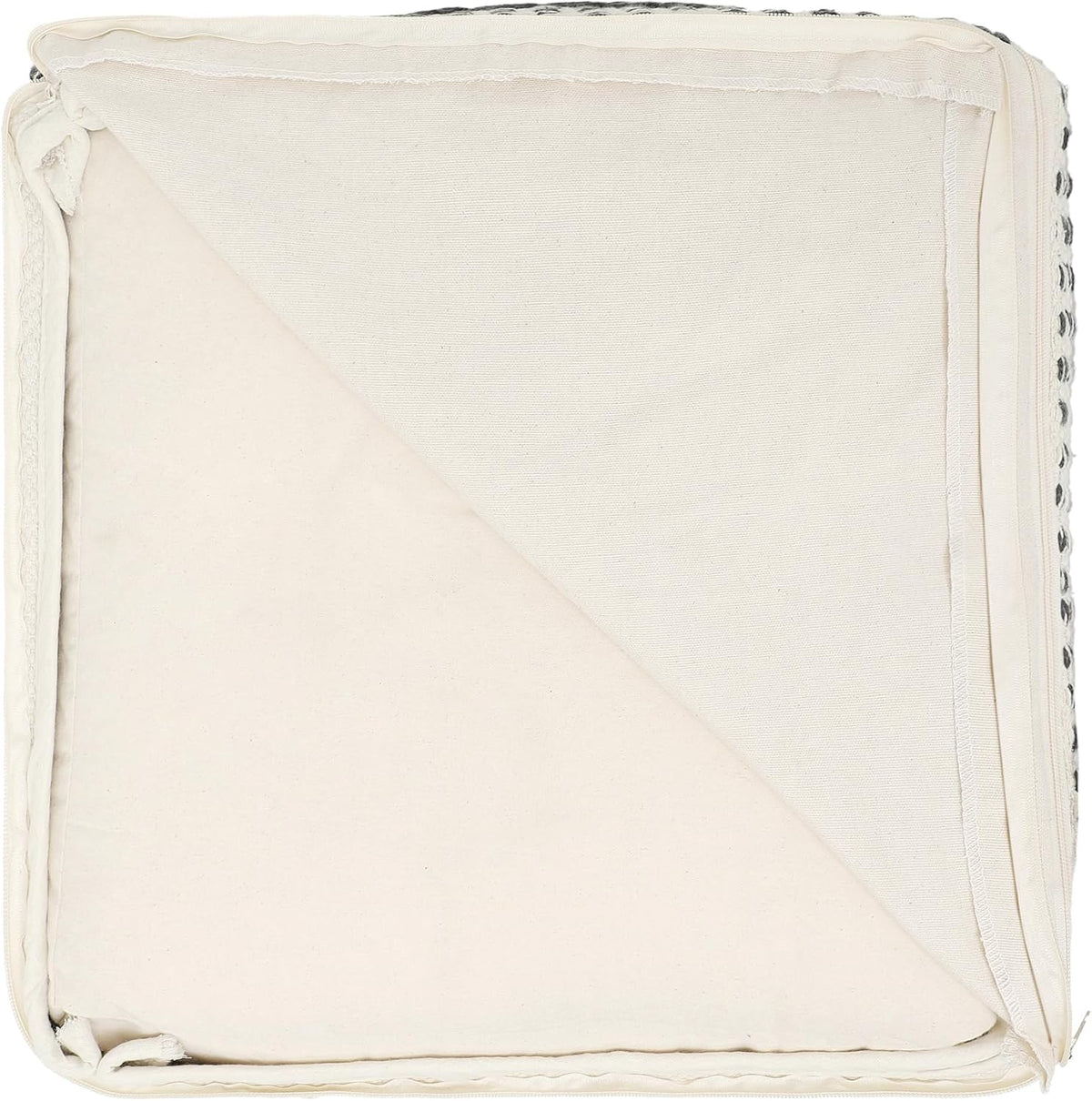 REDEARTH · Tufted Pouf Ottoman with Filler Textured Storage Cube Bean Bag Pouffe Footrest for Living Room, Bedroom, Nursery, Kidsroom; 100% Cotton (17.5"X17.5"X17.5", Solitaire Lozenge Kiwi)