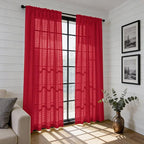 SpaceDresser Check Sheer Curtains 96 Inches Long - Image 6