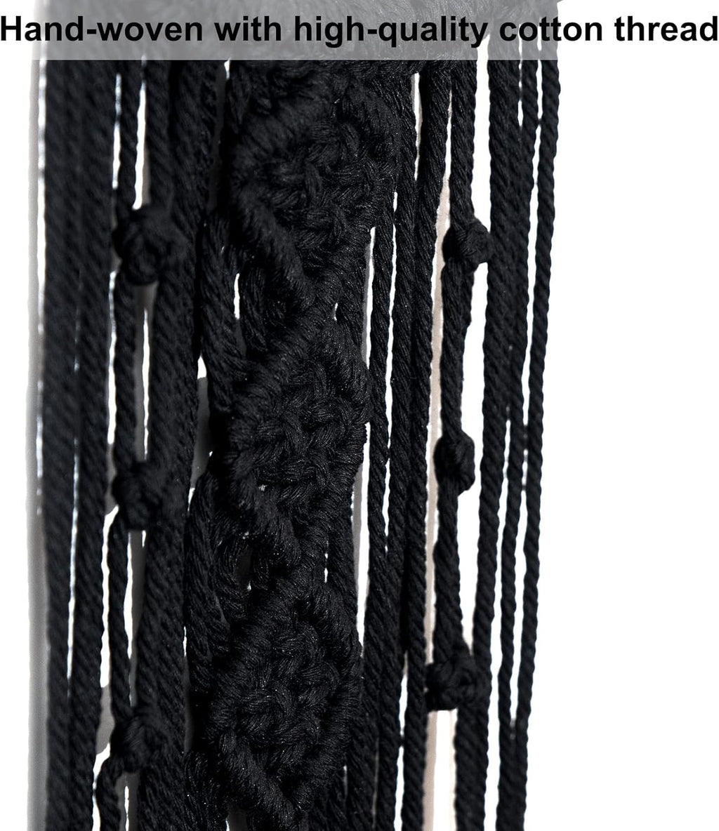 MOONFLY Black Moon Dream Catcher with Handmade Crystal Stone Design Woven Cotton Dream Catchers Boho Macrame Wall Hanging Home Decoration Ornament Craft Gift (Black Crystal Stone Moon)
