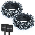 2 Pack Solar String Lights Outdoor, 200 LED Extra-Long 78Ft Solar Lights Outdoor with 8 Lighting Modes, IP65 Waterproof for Garden, Patio, Xmas, Balcony, Tree, Wedding, Party Decor (White)