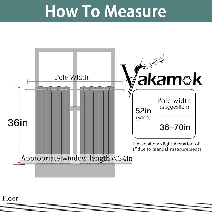 Yakamok Light Beige Room Darkening Window Curtains 52x36 Inch - Image 7
