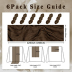 10FT 6 Pack Brown Cheesecloth Table Runner 20 x 120 Inch Long Boho Fabric Rustic Cheese Cloth Table Runner for Wedding Bridal Shower Baby Shower Gauze Sheer Birthday Party Table Decorations