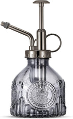 Glass Plant Mister Spray Bottle, Vintage Plant Spritzer, Succulent Spray Bottle with Top Pump, Small Plant Sprayer Mister Glass Watering Can for Indoor Outdoor House Plant - Grey