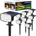 Solar Lights Outdoor Waterproof IP65, Super Bright LED, 2CCT 4 Lighting Modes 3000K/6500K Selectable, Solar Powered Yard Garden Solar Spot Lights for Outside Landscape Auto On/Off -8 Pack