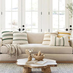 MIULEE Set of 2 Sage Green Boho Decorative Pillow Covers 24x24 Inch | Farmhouse - Image 6