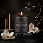 Magnolia & Sandalwood Candle | Masculine Candle - Candles for Men, Soy Candles for Home Scented, Manly Scented Decor for Home - Gifts for Men, 7oz Black Jar, Long Lasting