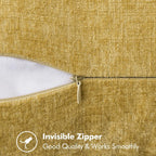 MIULEE Pack of 2 Couch Throw Pillow Covers 20x20 Inch Mustard Yellow Farmhouse Decorative Pillow Covers with Stitched Edge Soft Chenille Solid Dyed Fall Pillow Covers for Sofa Bed Living Room
