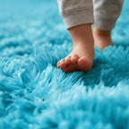 Amdrebio Blue Large Fuzzy Round Circle Area Rug 6Ft - Image 4