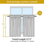 Short Lemon Sheer Curtains 36 Inch Length 2 Panels Set, Kitchen Tiers Curtains - Image 2