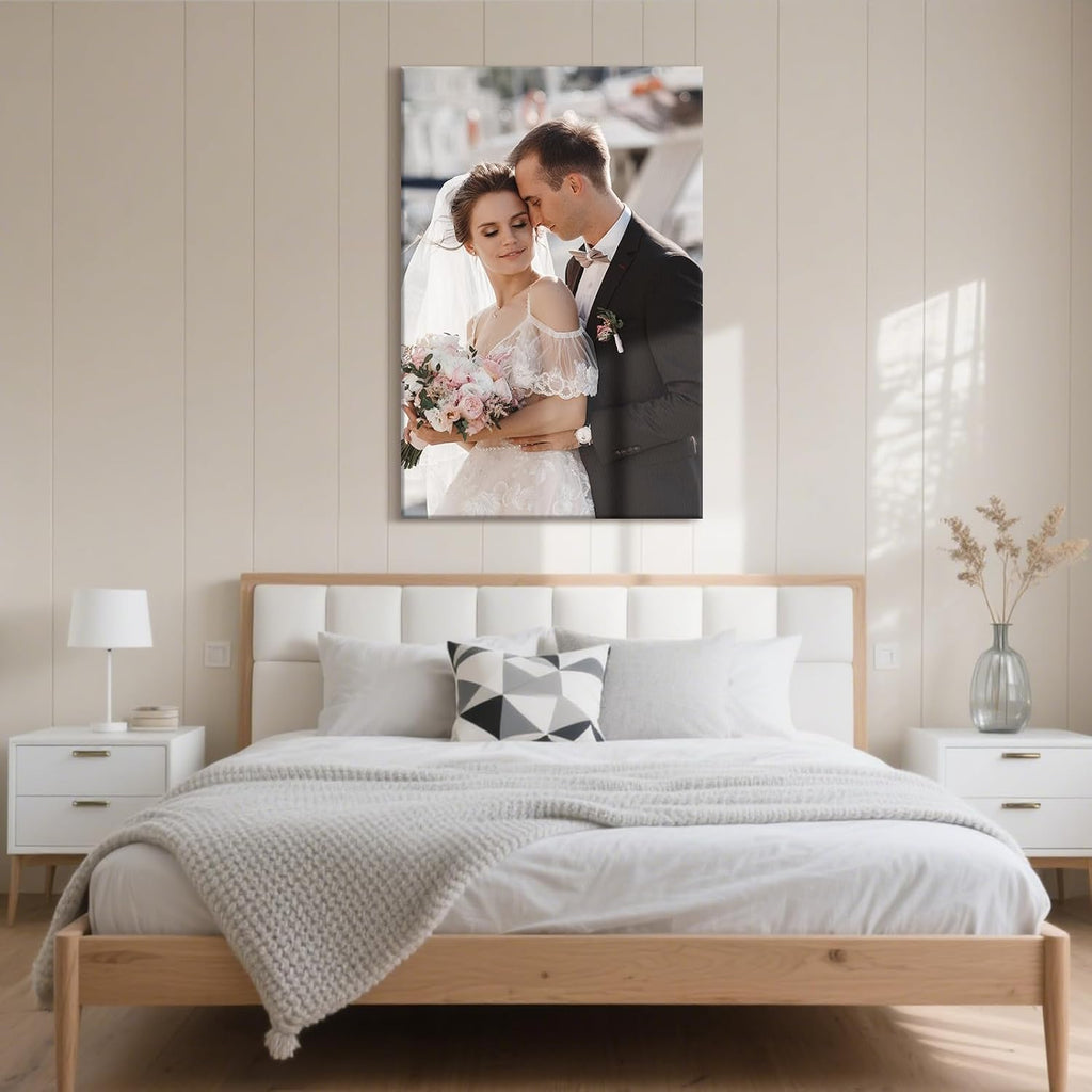 Personalized Custom Canvas Prints with Your Photos & Text, Customized Picture Print, Transform Own Images Into Framed Wall Art Digitally Printed Photo to Canvas, Keepsakes Gifts for Family 20x30’’