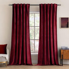 MIULEE Velvet Blackout Curtains 52x108 inches 2 Panels Burgundy Red | Luxury by MIULEE