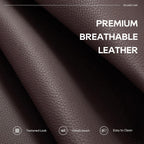COLAMY Oversized Leather Recliner Chair, 360°Swivel Rocking Manual Recliner with Thick Cushioned Padding Backrest and Wide Seat - Darkbrown