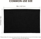 Placemats Set of 6, Bilayer Thickened Linen Place Mats Heat Resistant Machine Washable Wrinkle Free Carefully Selected Polyester Mats for Kitchen/Dining/Coffee Table (Black)