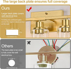 5-Light Bathroom Vanity Light with Clear Glass Shades, Brushed Gold Bathroom Light Fixtures Over Mirror, Modern Vanity Light for Mirror Living Room Cabinet Bedroom Porch
