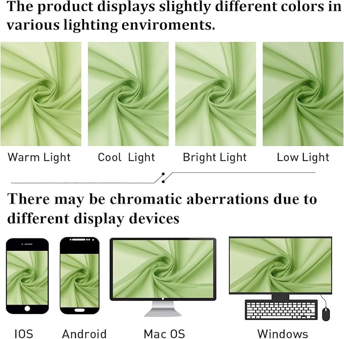 Lime Sheer Curtains 96 Inches Long 2 Panels, Dual Rod Pockets Living Room Decor - Image 4