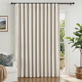 INOVADAY Linen Textured 100% Blackout Sliding Door Curtains 102x96 Beige | 1 by INOVADAY