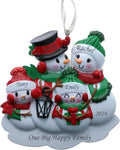 2025 Family Christmas Ornament – Personalized Ornament for Families – Custom Snowman Family Ornament – Holiday Tree Decoration Keepsake Gift (Family of 4)