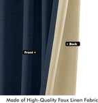 MIULEE 100% Blackout Linen Curtains 42 x 84 Inch Midnight Blue 2 Panels | - Image 6