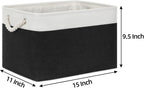Bidtakay Black Storage Baskets for Shelves [3-pack] Collapsible Organizer Baskets for Laundry Storage 15 X 11 X 9.5 Inches Dog Toy Bins Fabric Storage Bins for Bedroom Home Storage