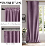 MIULEE Lavender Velvet Curtains 52x84 inches Luxury Blackout Curtains | Thermal - Image 2