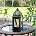 NEEDOMO 14.4" Outdoor Lantern, Large Vintage Lanters Decorative Indoor with Clear Glass, Metal Candle Lantern Decor for Home, Table, Patio, Front Porch, Rustic Farmhouse Wedding Shelf