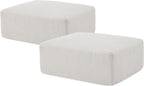 40" Square Stuffed Ottoman Pouf for Sofa Couch, Corduroy Poufs with Foam Chunk Filling, Furry & Fluffy Foot Stool Movable Ottoman. 40 * 31 Floor Poufs Foot Rest for Living Room, Beige