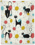 ICMOLYYENLO Abstract Cat Tapestry, Medieval Abstract Atomic Star Cat Vintage Home Wall Hanging Art Tapestry for Bedroom Living Room Dormitory 30x40 Inch
