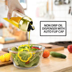 Aelga Gold Oil Dispenser - Gold Kitchen Accessories-Oil Dispenser Bottle for Kitchen with Stainless Steel Spout