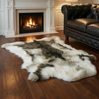 Reindeer Pattern Faux Fur Area Rug, 3.6'x3.0' Plush Machine Washable Runner by Unknown