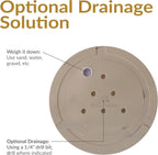 Sunnydaze 19.5-Inch Arabella Large Plant Pot - Polyresin Round Outdoor Planter with Drillable Drainage Holes - 2 Pack - Beige