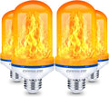 CPPSLEE Upgraded LED Flame Light Bulbs, 4 Modes Flickering Light Bulbs, E26 Base Fire Flame Bulb for Halloween Decorations Outdoor, Christmas Lights Patio Indoor Home Decor (Yellow, 4 Pack)