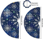 Christmas Tree Skirt, 36 Inch White Snowflakes Blue Background Xmas Tree Skirt for Christmas New Year Party Decorations Christmas Tree Mat