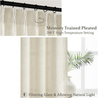 Cream Beige Linen Sheer Curtains 90 Inches Long - Image 4