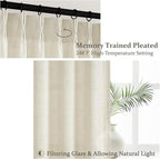 Extra Long 144 Inch Light Filtering Pinch Pleated Curtains - Image 4