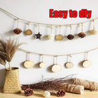 Natural Wood Slices for Wedding Decor, Christmas Ornaments – 20PCS 4.3-4.7 Inch Unfinished Predrilled Wooden Circles, DIY Crafts & Arts