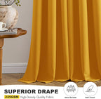 MIULEE Blackout Curtains for Bedroom 2 Panel 40x72 Inch Long Mustard Yellow | - Image 5