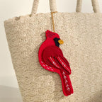 Lovepop Handmade Cheerful Cardinal HeartFelt Charm Card | Soft Felt Bird Keychain for Wallet, Handbag, Car Key, Home Decor | Ornaments, Bag Charms, Key Ring, Purse Accessories, Gift Toppers