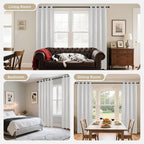 Joydeco White Curtains 108 Inches Long 2 Panels Set, Thermal Insulated Long - Image 8