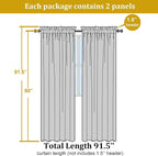 Aqua Sheer Curtains for Bedroom Living Room 90 Inches Long, Elegant Solid Light - Image 2