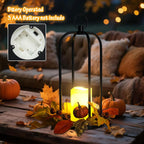 Fall Decor Lanterns Outdoor, 14" Waterproof Decorative Lantern Indoor Decor Metal Hanging Candle Holder LED Flameless Candle Lantern for Patio, Porch, 2 Packs
