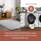 nuLOOM Jeni Solid Faux Rabbit Machine Washable Area Rug, 6x9, Silver
