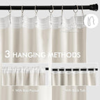 MIULEE Ivory Back Tab Blackout Curtains 52x102 Inch Long 2 Panels Set | Rod - Image 3