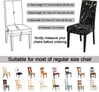 JQinHome Pattern Chair Covers for Dining Room Set of 4, High Stretch Removable Washable Parsons Chair Slipcover for Home Party Hotel Wedding Ceremony (Flourish Black,4PCS)